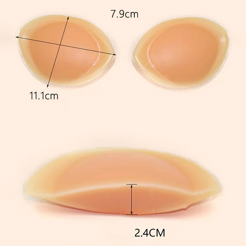 1 pair of silicone thickening increase chest pads, big chest gathered bikini stealth bra, plug pads