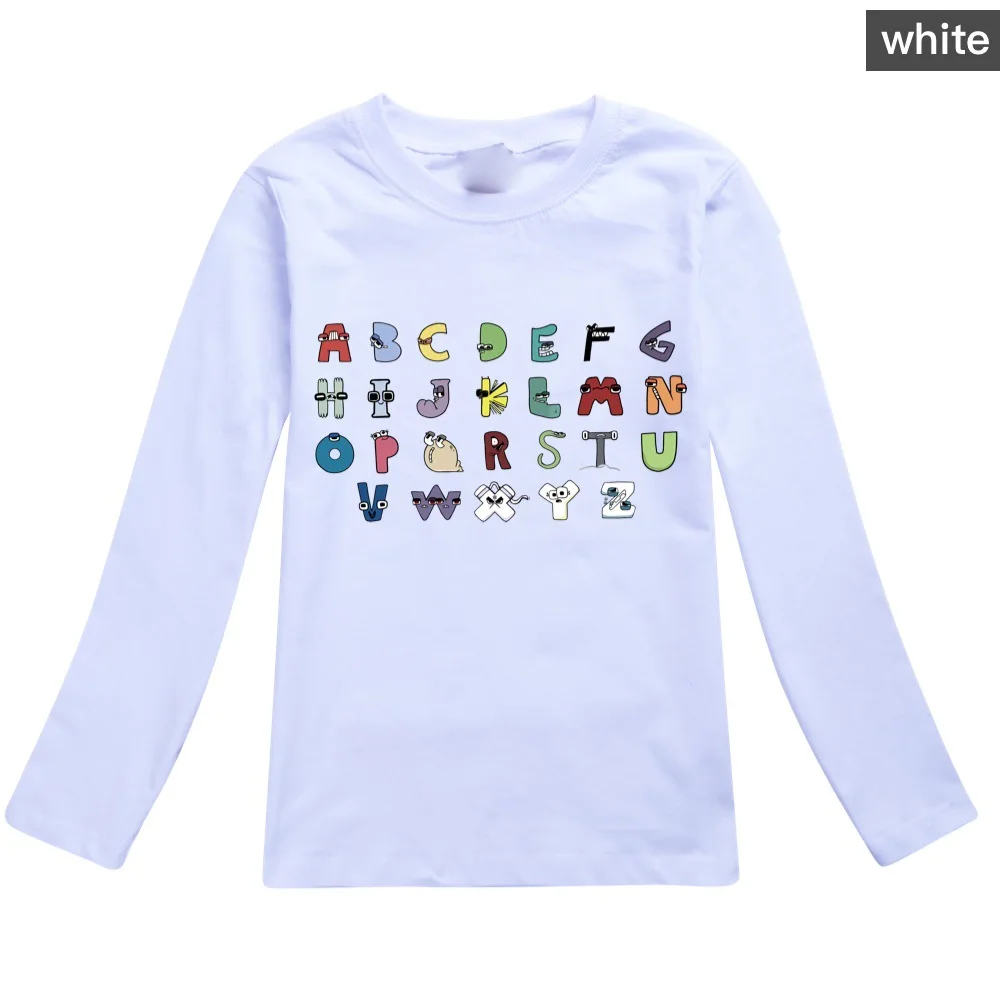 Toddler Girl New Fall Clothes Alphabet Lore Children's O-neck Sweater Boys Long Sleeve Tops Kids T- Shirt Cute Child TShirt