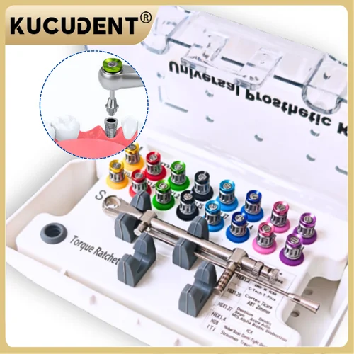 Imagen 1 del producto 1 Juego de llave dinamométrica para implante Dental, 10-70NCM -16 Uds., destornillador de trinquete Universal para fijación de muelas y restauración de protéticos