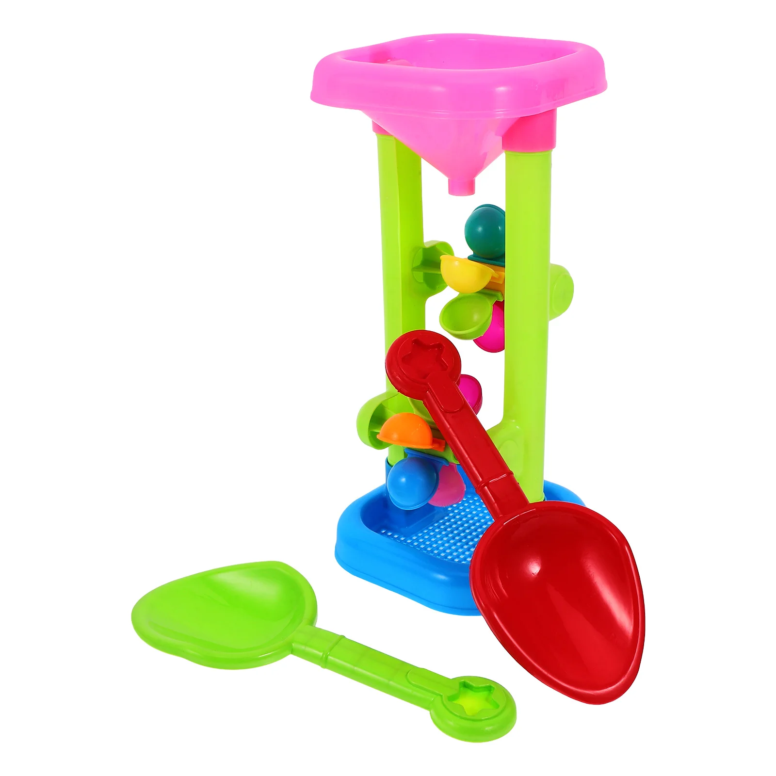 

Water Wheel Playset Hourglass Kids Toys Boy Beach Sand Funnel Timer Plastic Plaything Table