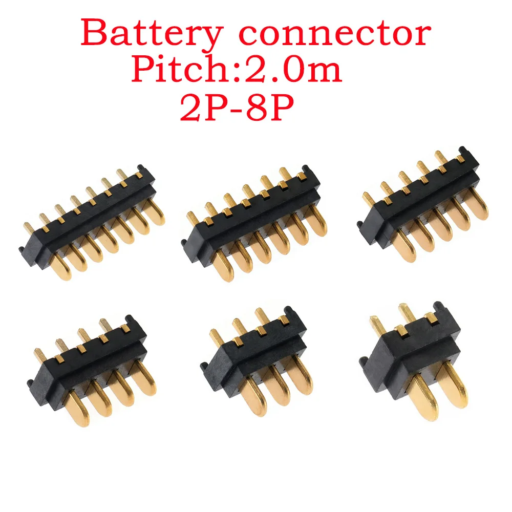 5PCS 2/3/4/5/6/7/8Pin laptop battery connector 2.0 MM Pitch female and The male connector good qulity