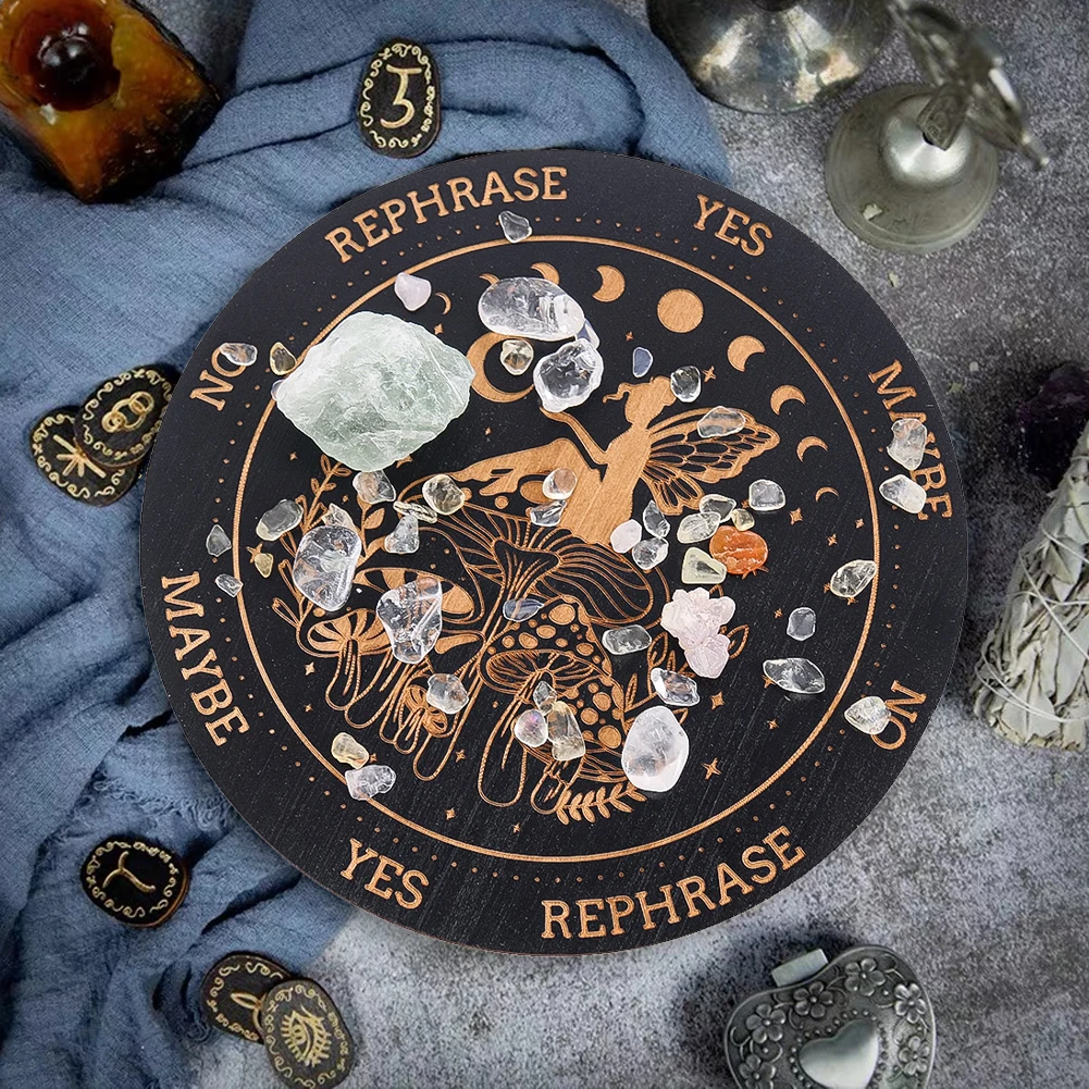 1PCS mushroom forest Pendulum Board Miss Leprechaun Magics Meditation Decision Plate Metaphysical Healing Witchs Altar Supplies