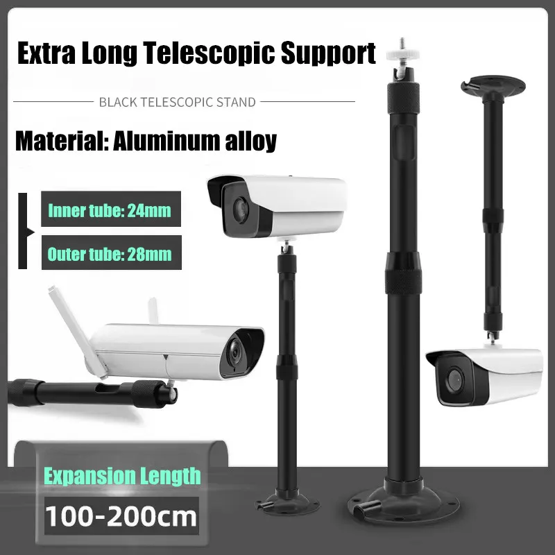 75-150cm 100-200cm Super Long Projector Stand Support Vertical Ceiling Mount Bracket Aluminum Alloy Security Camera Holder Stand