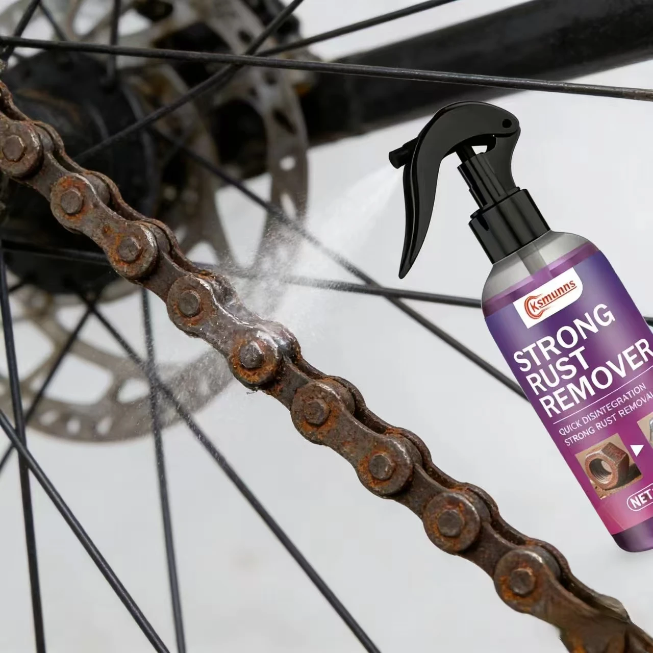 100ML Ksmunns Strong Rust Remover for BMW Toyota – Quick Disintegration, Powerful Rust Removal, Auto Metal Parts Care Tool