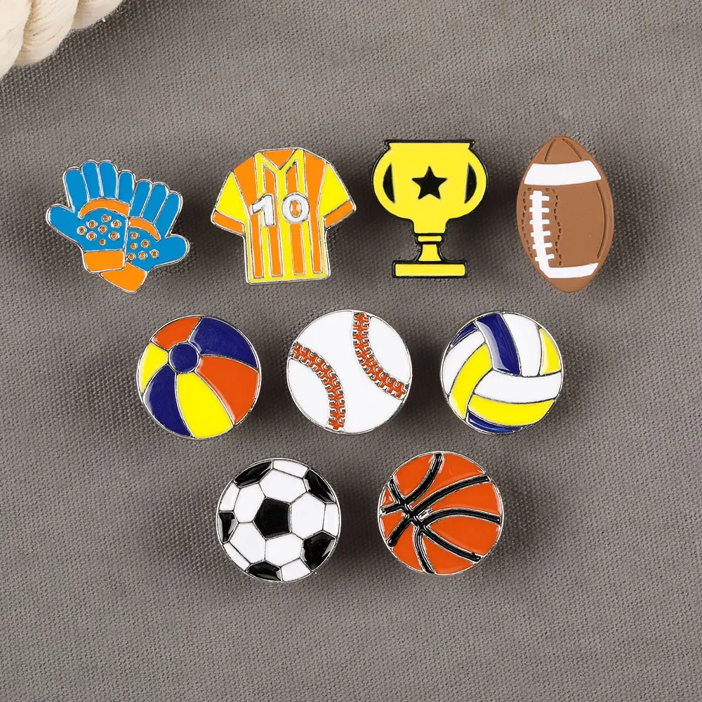 Football Gloves Clothing Court Shoes Championship Trophy Hard Enamel Pins For Sport Lovers Bag Hat Backpack T-Shirt Brooches