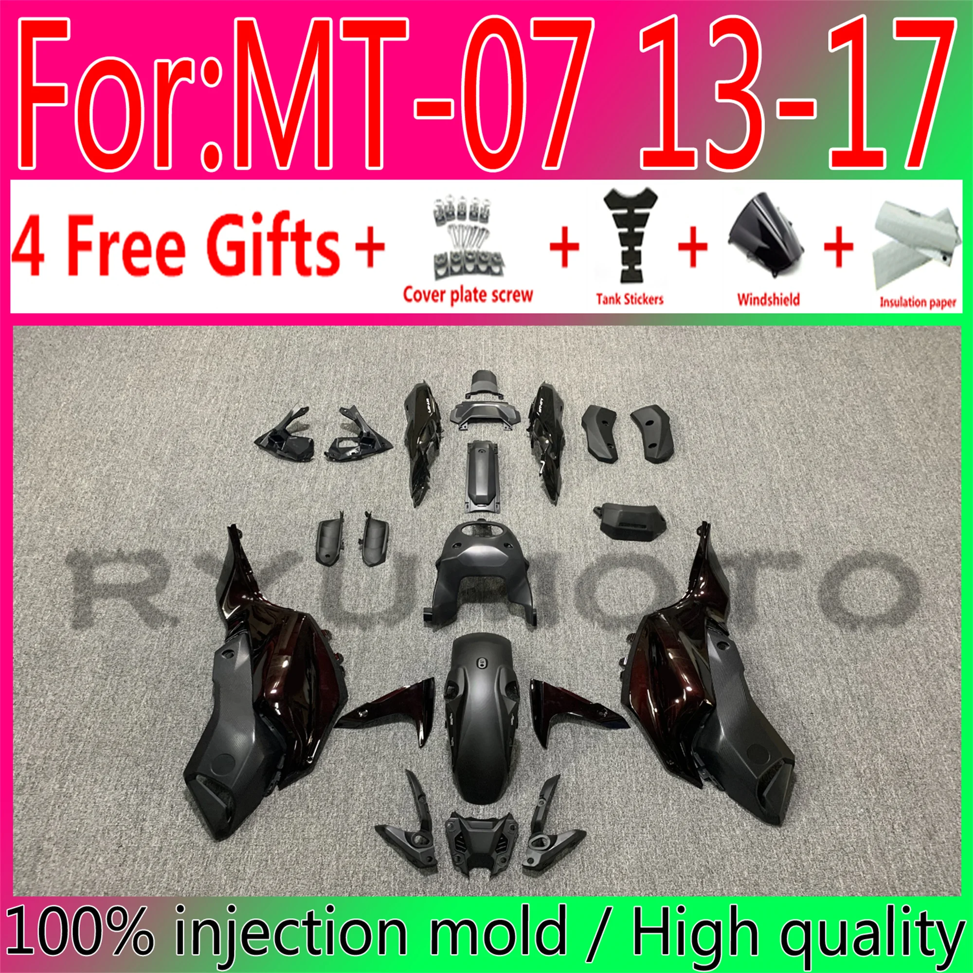 ABS injection Full Fairing Bodywork Kit Fit For 2012 - 2017 Yamaha MT07 FZ07 MT-07 Set MT 07 FZ 07 2013 2014 2015 2016