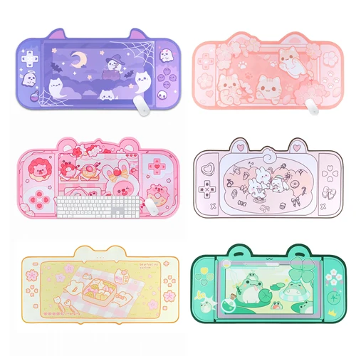 Imagen 1 del producto Alfombrillas para teclado y ratón de escritorio con animales Kawaii, alfombrilla grande para juegos, alfombrilla para ratón, interruptor, PC, ordenador, portátil, mesa de oficina, Protector de escritorio