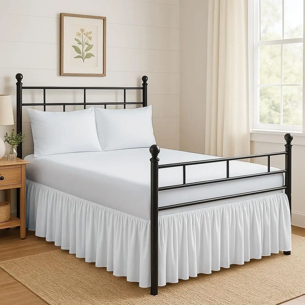 

Ruled Bed Skirt Split s with Platorm, Tailored it Hotel Quality Wrinkle ree Ultra-Sot Microiber Dust Rule, Upto 10 Inch Drop, Qu