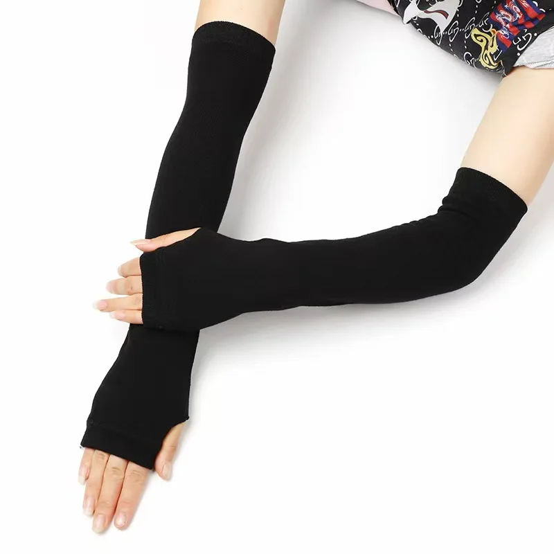 Knitted OverSleeves Long Arm Warmers Women Winter Warm Soft Fingerless Gloves for Women Touchscreen Typing Office Arm Warmer