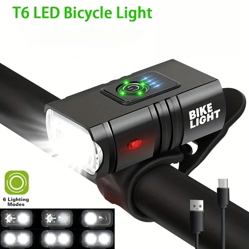 New Led Bicycle Light 1000Lm USB Charging Power Display Mountain Bike Front Light Flashlight Cycling Equipment