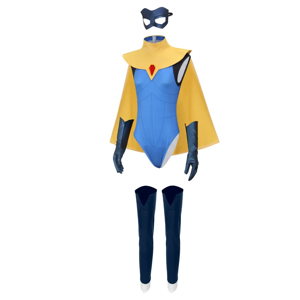 Blonde Blazer Cosplay Women Fantasy Costume Game Dispatched Cloak Jumpsuit Eyemask Gloves Set for Halloween Carnival Party Suit view 3