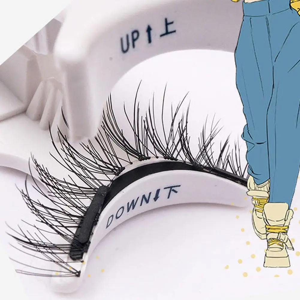 1Pair Reusable Magnetic Lashes No Glue Needed 3D Magnetic Kit Clip up Make Eyelashes Tweezers False with Magnetic Eyelash L T4N5