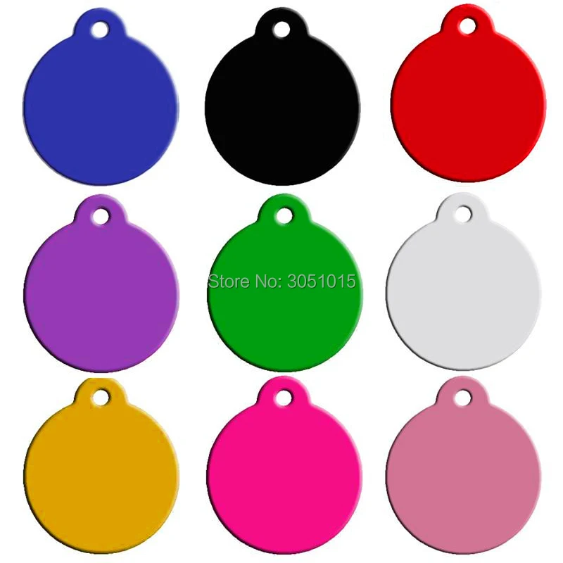 Wholesale 100pcs Dog Pet ID Tags Pendant Plate Lost Tag Puppy Cat Name Address Lable Round Collar Keyrings  Accessories