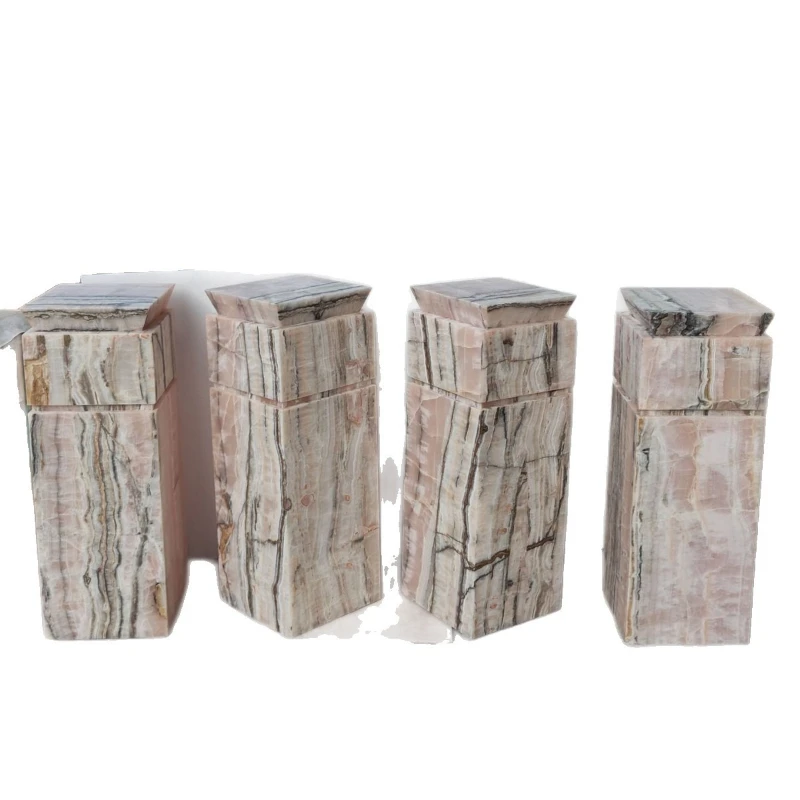 Natural pink series jade ink powder jade panda powder jade sculpture stand display cabinet