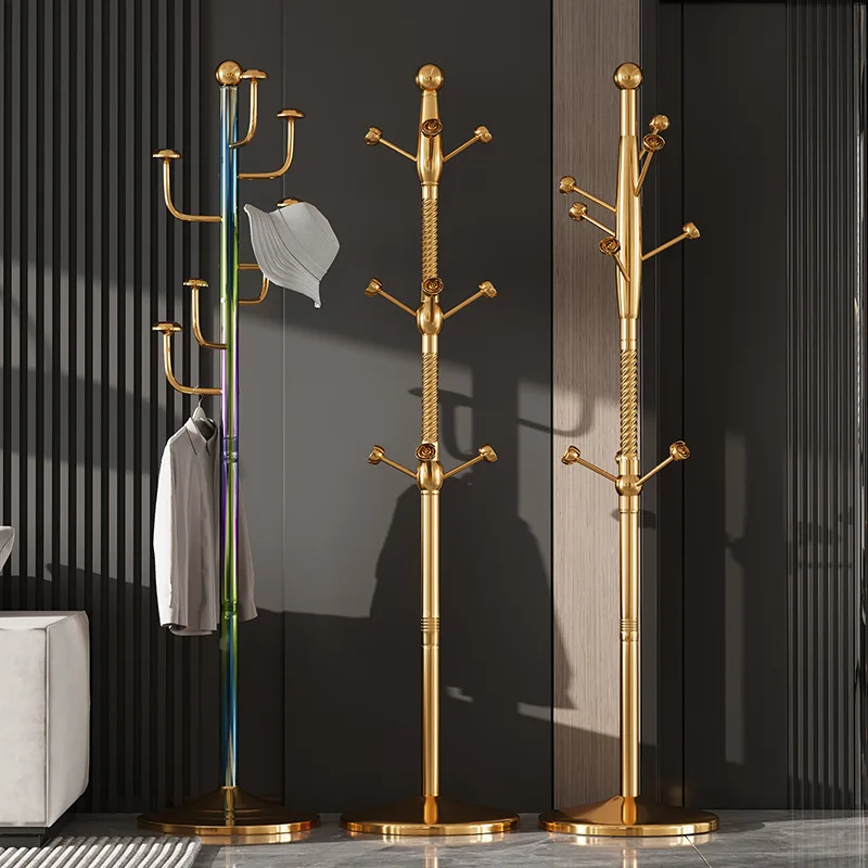 

Stainless Steel Vertical Trending Freestanding Coat Rack Home Use Iron Frame for Hanging Bags and Clothes