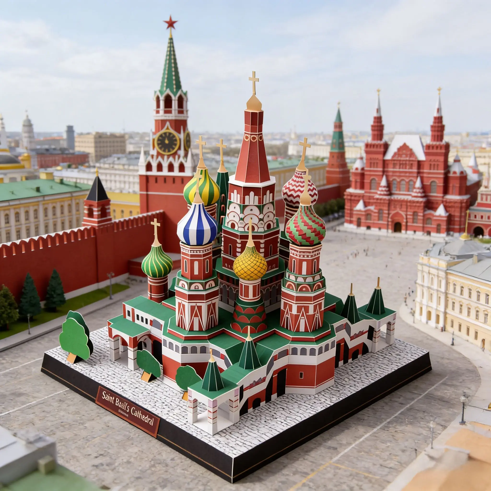 DIY Paper Model of St. Basil's Cathedral - World Architectural Miniature, Handmade Craft Kit for Home Decor