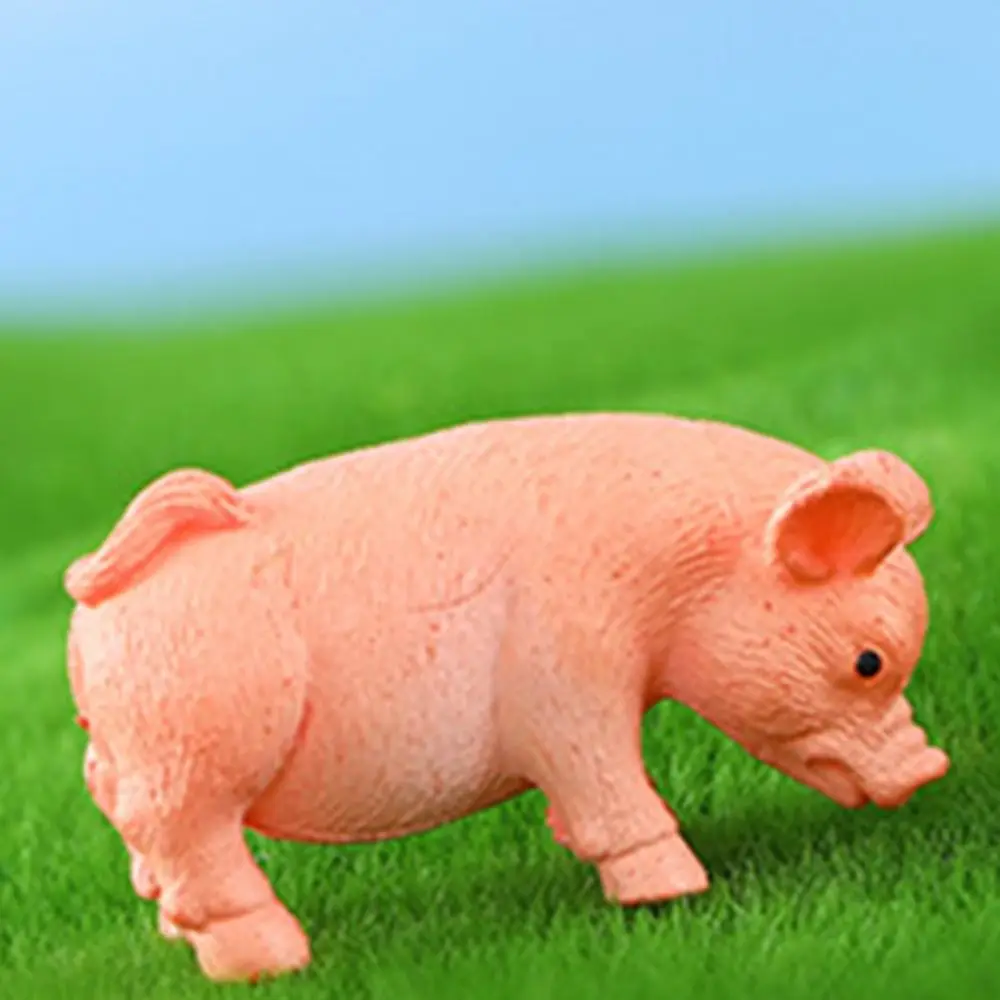 3pcs Realistic Pig Statue Plastic Handmade Pig Miniature Figurine Cartoon Waterproof Piggy Statue Home Decoration
