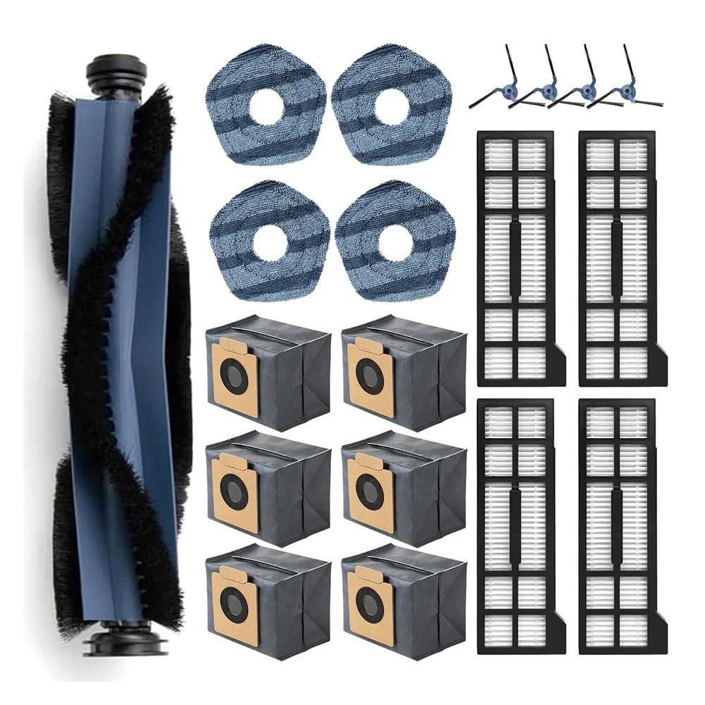 

Набор из 19 аксессуаров для робота-пылесоса Eufy X10 Pro: основная щетка, боковые щетки, фильтры, подушечки для швабры, мешки для пыли-A54Q