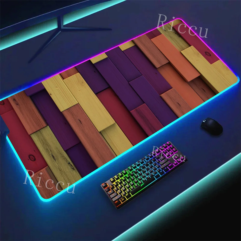 Aksesori PC RGB Alas Mouse HD Gaming Ubin Dinding Printon Alas Mouse Komputer XXL Alas Bermain Lembut Kantor Anti-selip Alas Meja Alas Mouse