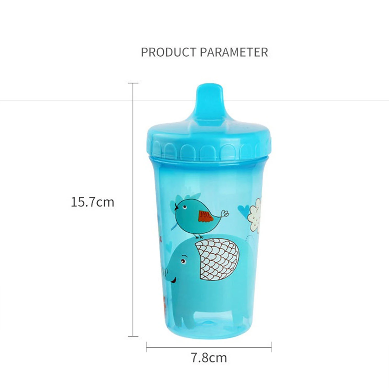 300ml Baby Spillage Mug Bottle Toddler Bite-Safe Bisphenol Free Newborn Training Bottle Cartoon Cute