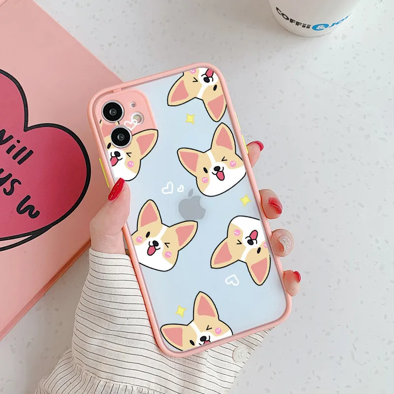 

Cute Cartoon Corgi Dog Case for IPhone 14 13 12 11 Pro Max Case for IPhone 7 8 Plus X XR XS Max Mini Fundas Bumper Puppy Cover