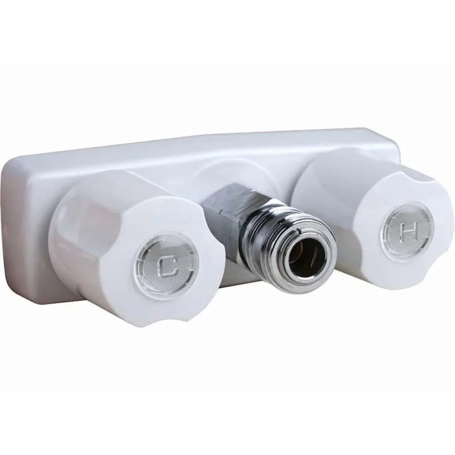 

PF213246 Plastic Two-Handle 3-3 8" RV Faucet with Quick Connect - White