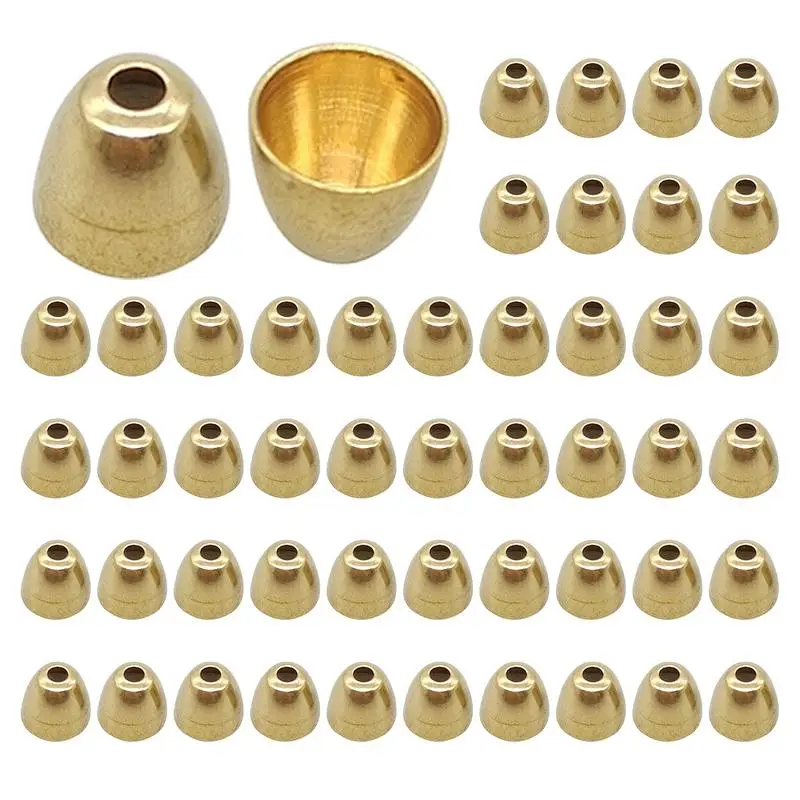 황동 콘 헤드 플라이 타이 재료, 황동 플라이 타이 비즈, 황동 플라이 타이 콘 헤드, 슬롯 콘 헤드, 황동 50 개