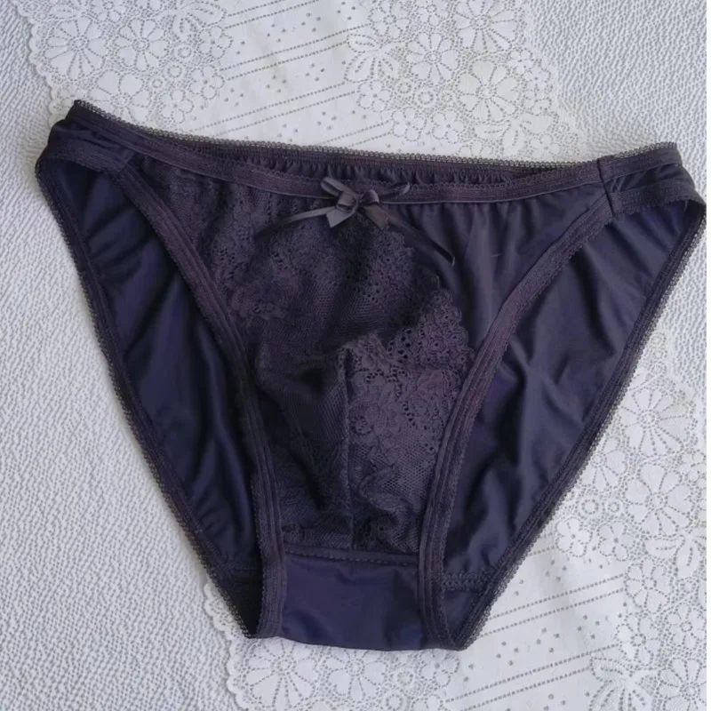 Man's Panties Low Waist Pink Silky Touch Lace Embroid Briefs Live Show Dance Private Party DJ Club Bar FKK Sheer Sexy view 6