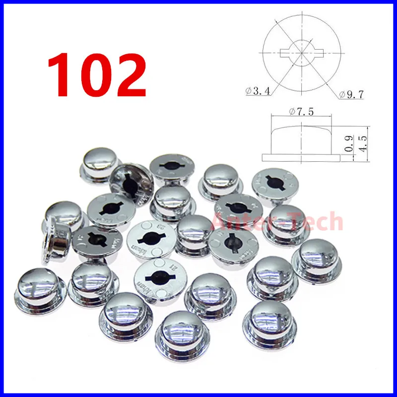 20PCS Silver Button 6X6 Series Reset Button Protective Cap Self-Locking Hands-Free Touch Switch Cap 6*6 Tactile Round Cap