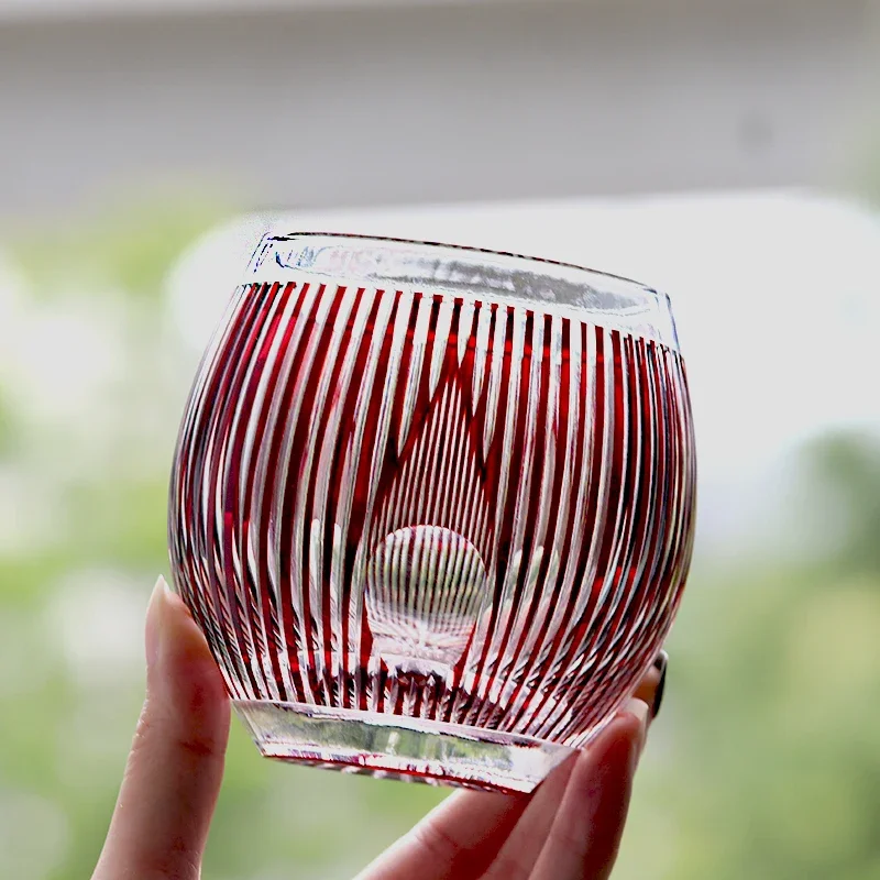 handmade-edo-kiriko-red-crystal-lowball-tumblers-330-ml-cut-petal-design-for-whiskey-bourbon-scotch-or-other-fine-spirits