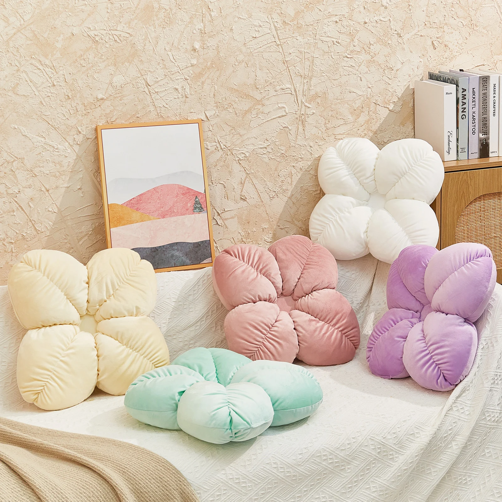 

Modern Soft Chair Pad Throw Pillow Flower Seat Cushion Bedroom Seat Pillow Plush Toy Bedroom Office Supplies Home Decor