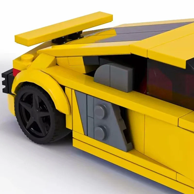 Bloques de construcción MOC de modelo de coches deportivos de ciudad para niños, Speed Champion R8, tecnología Modular, regalos, juguetes de ensamblaje de vacaciones, traje