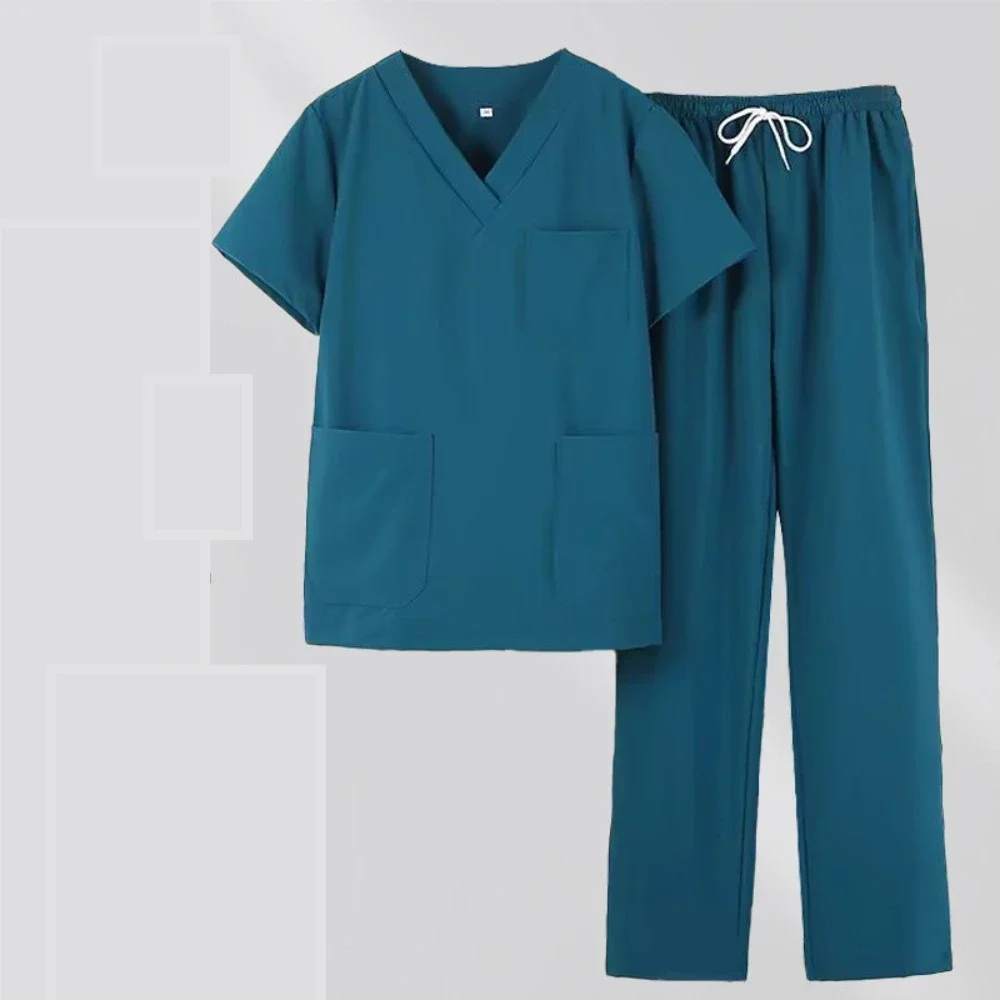 بدلة تنظيف عالية الجودة قابلة للتمدد سريعة الجفاف بأكمام قصيرة - بدلة تنظيف جراح غرفة العمليات لملابس العمل البيطرية/المستشفى