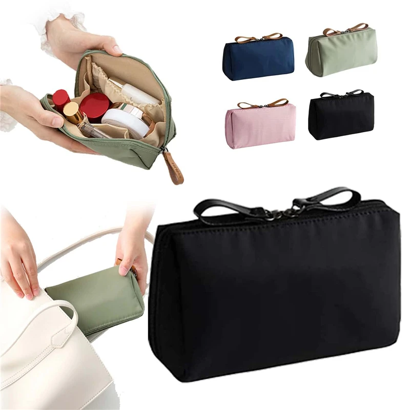 

Mini Portable Travel Makeup Bag for Women Waterproof Cosmetic Pouch Toiletry Bag Lipstick Organizer Compact Size