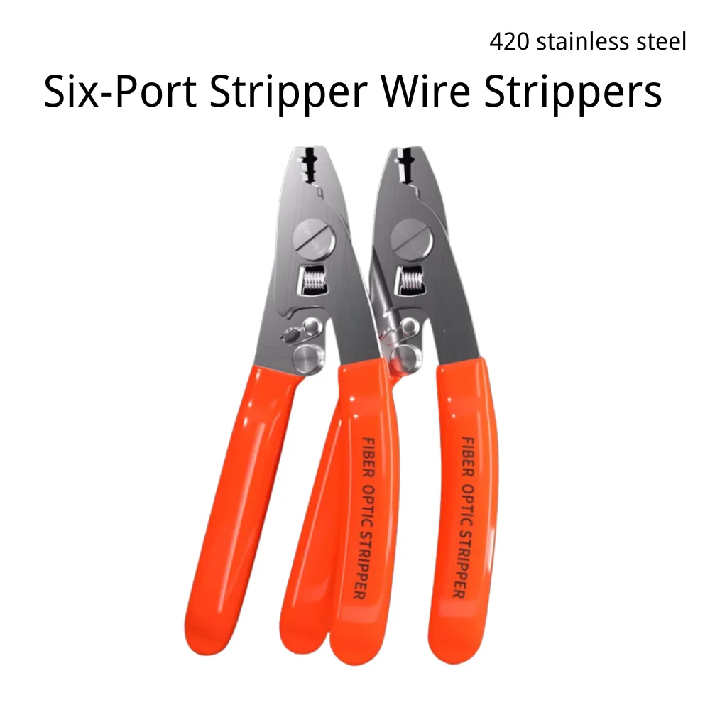 Six-Port Stripper Wire Strippers FTTH Tools Optical Fiber Stripping Pliers All In One