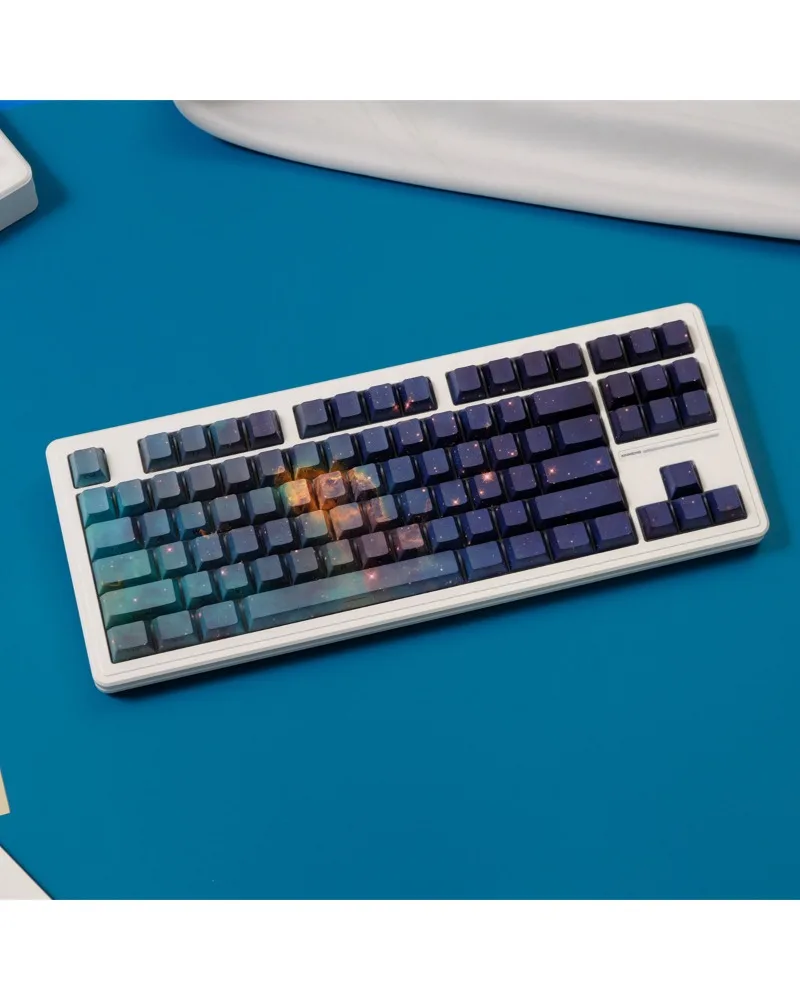 

Side engraved transparent keycap PBT original height, sublimation mechanical keyboard cap wooting