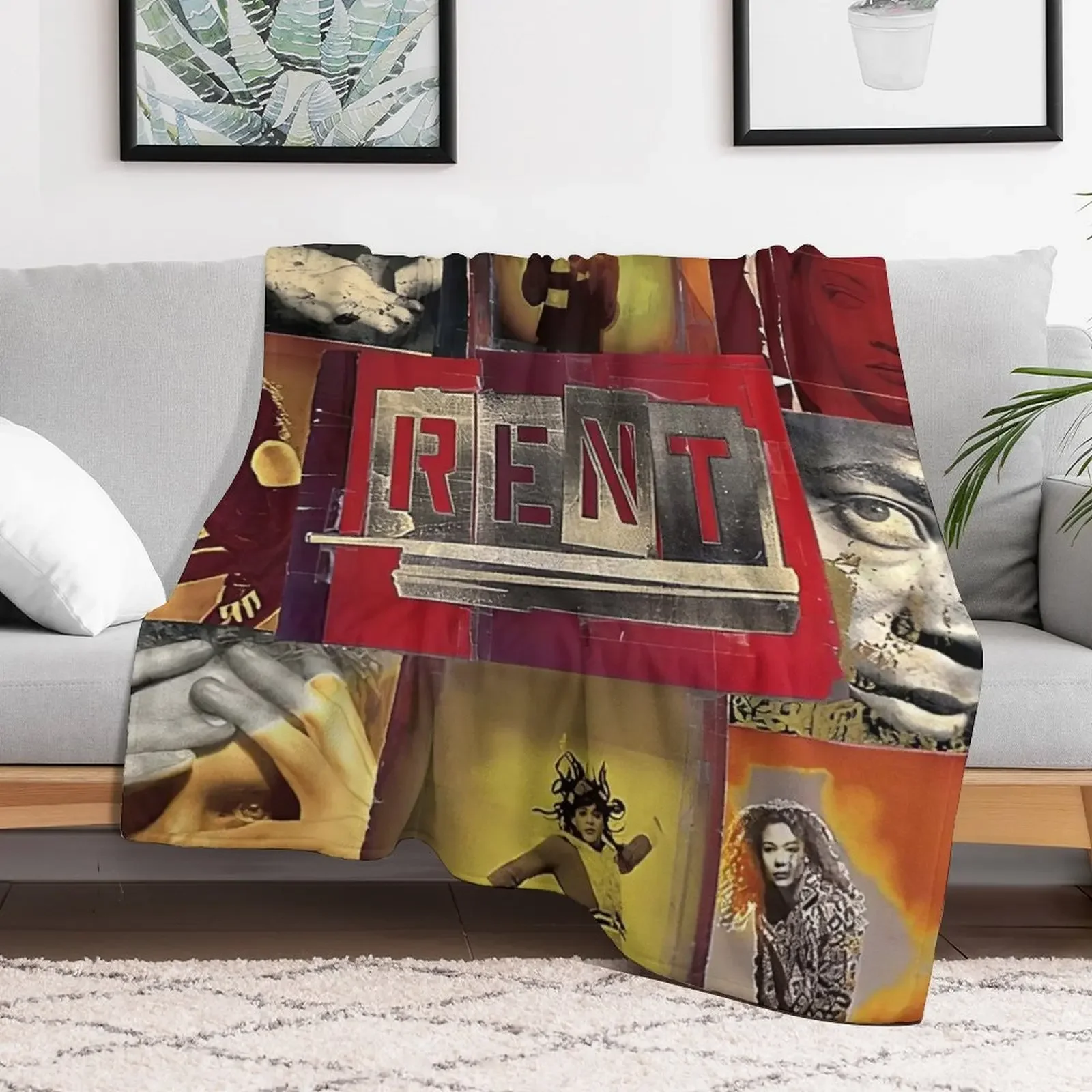 Vintage Rent Rock Musical, Signed By Complete Original Cast 1996 Throw Blanket Blankets For Sofas Flannel Blankets