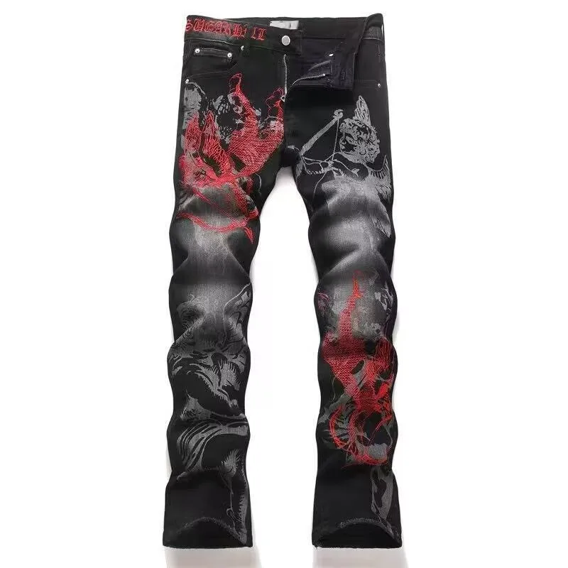 Vintage Heavy Jeans Y2K Clothes Men Women Harajuku Hip Hop Multi Pocket Washed Distressed Baggy Jeans Oversized Wide Leg Trouser