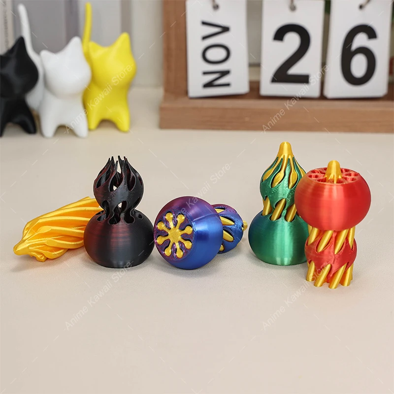 3D Printed Impossible Pyramid Passthrough Gourd Spiral Cone Fidget Toy Spiral Decompression Spinning Ornament Toys
