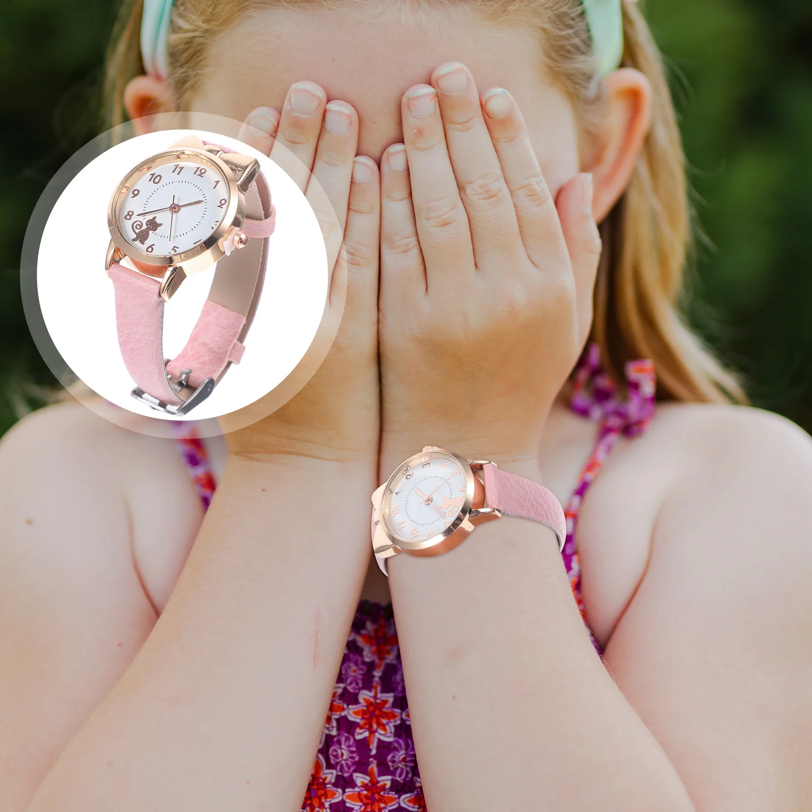 

1Pcs Wrist Watch Analog Cartoon Quartz Watch with PU Band Metal Buckle Suitable for Daily Wearing