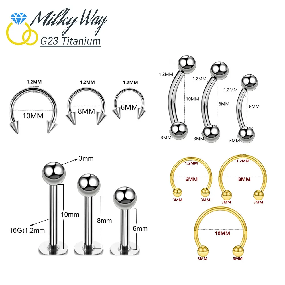ドリル用チタンピアスの一部g23,外部ホースホース,ビット,唇,ベース,10個