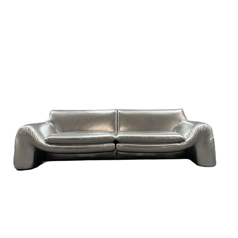 

Light luxury silver leather sofa combination hotel reception negotiation office reception