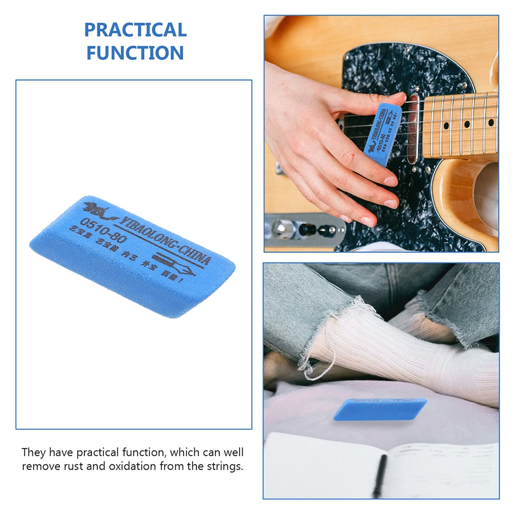 

12 Pcs Rust Removal Stick Guitar String Oxidation Remover Polishing Cleaner Fretboard Cleaning Eraser for Bass