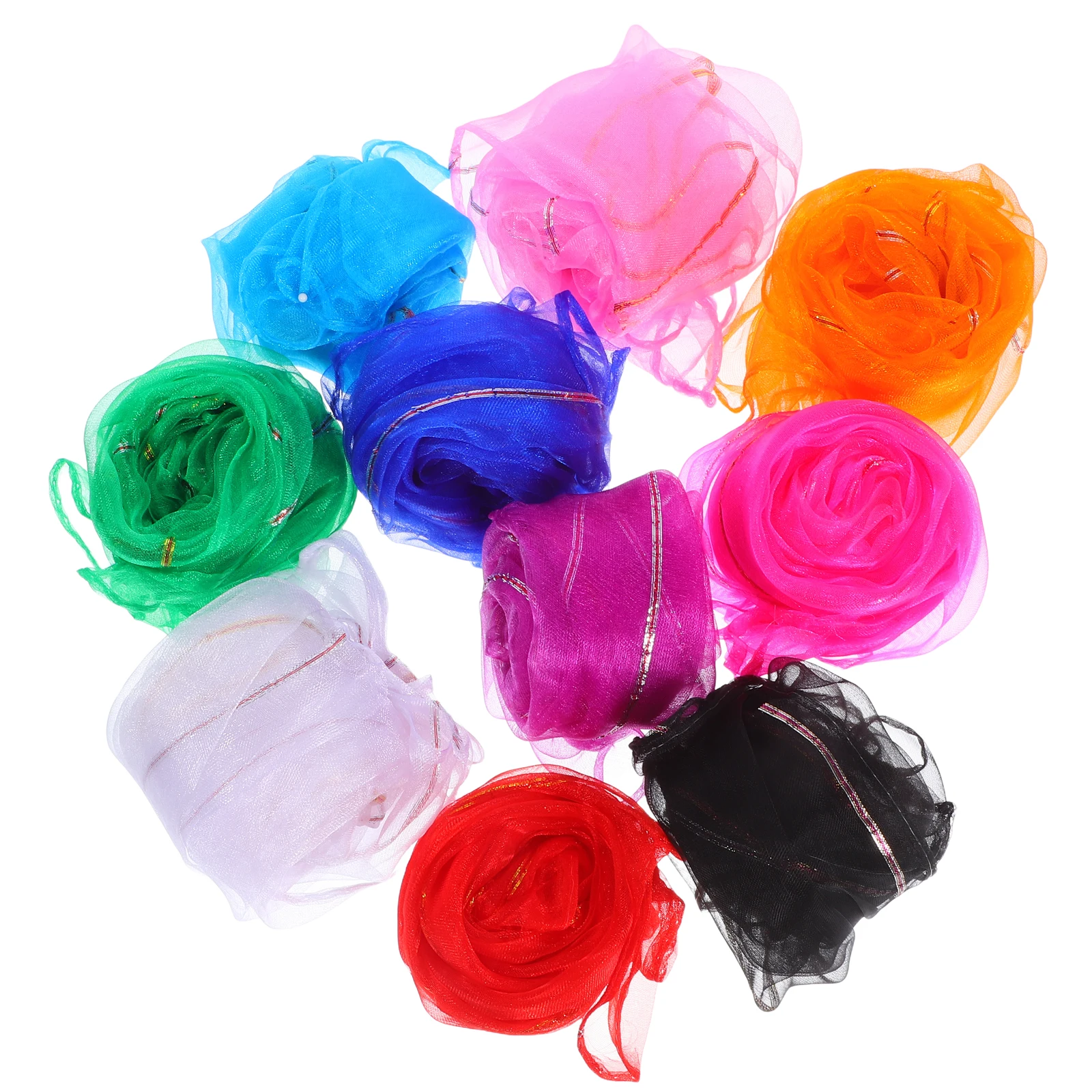 

10pcs Children's Scarf Colors Dancing Lightweight Play Scarves for Kids Girls Toddlers Kindergarten Shows Stage