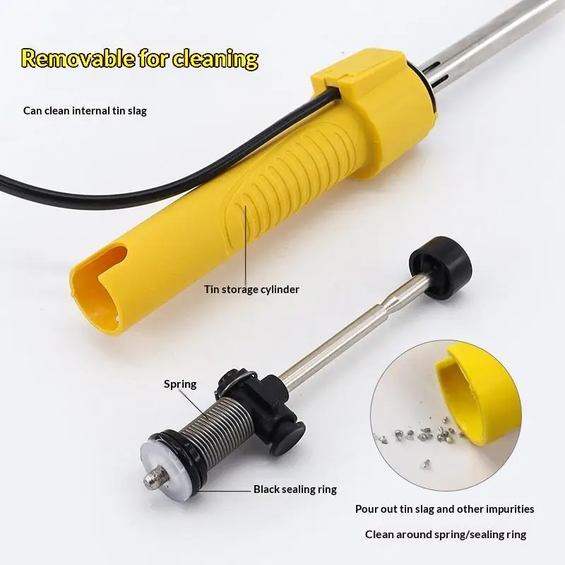 30W Electrothermal Solder Sucker Quick Suction Durable Vacuum Desoldering Pump for Hobbyists Professional Welding Jobs