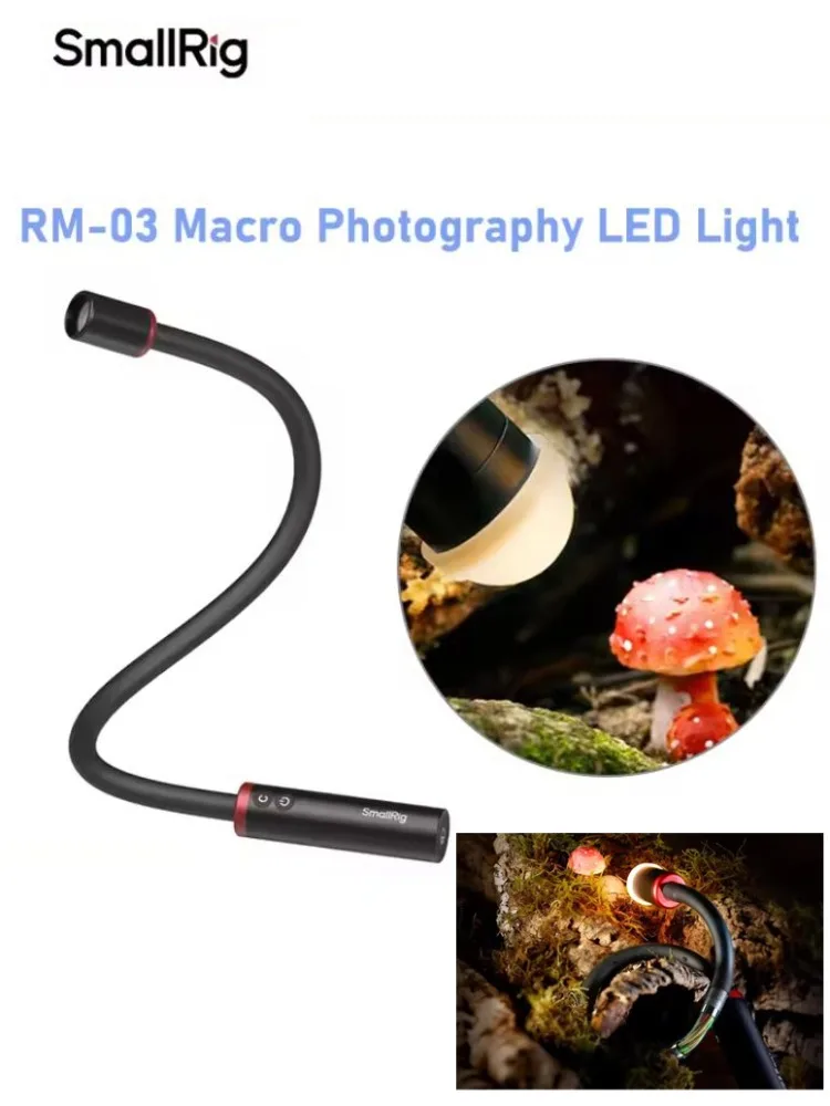 SmallRig RM 03 Macro Light photographie lumière LED 5 couleurs avec diffuseur 4 feuilles Barndoor et projecteur éclairage Flexible coupe-vent