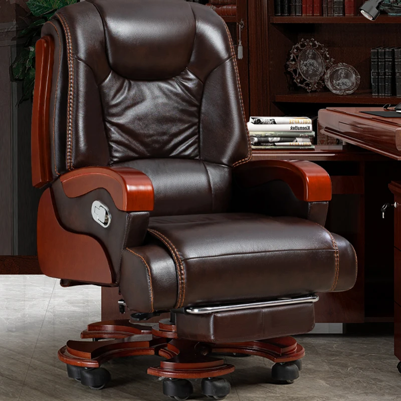 Swivel Study Rocking Office Chairs Dining Accent Floor Comfortable Office Chairs Leather Executive Cadeira Furniture LSL25XP