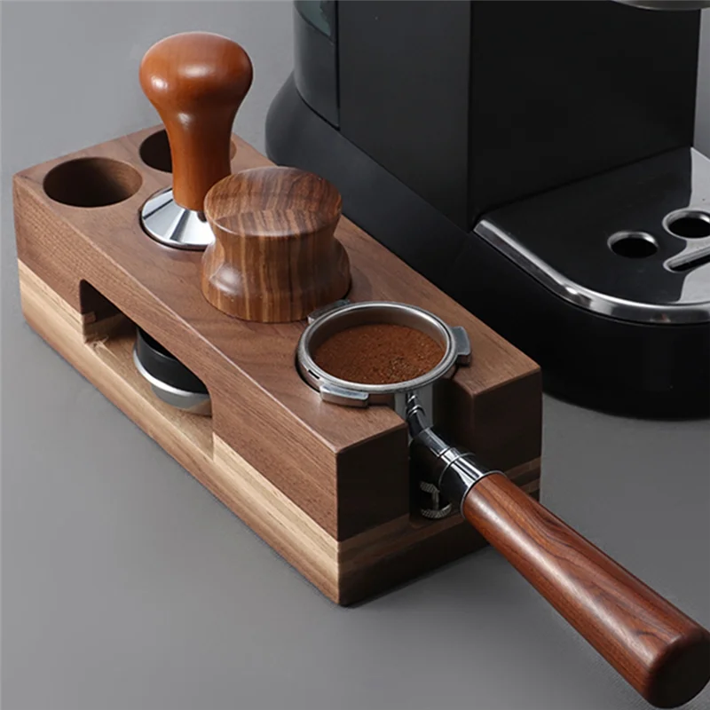 FIN-oCoffee Tamping Station Filter Holder, Support Base Rack Coffee Tamper Mat Station Distributor Mat Barista