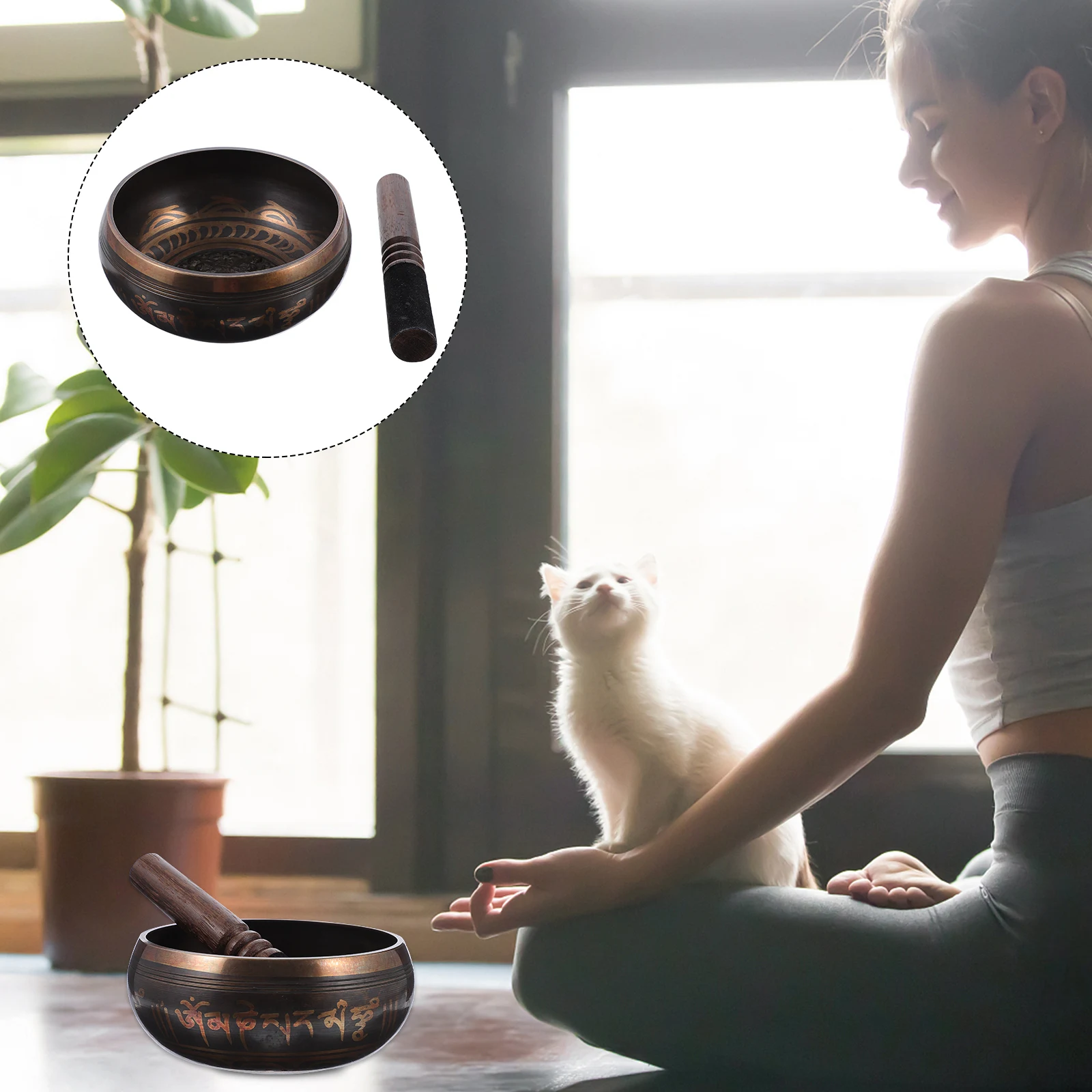 

Meditation Bowl Buddha Sound Handmade Singing Music Decor Copper Yoga