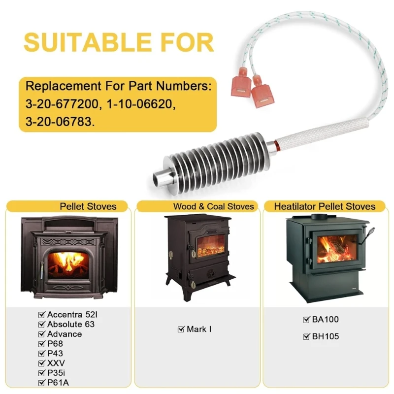 Igniter Replacement Long Lasting Pellet Heating Tube Ignitor Starter